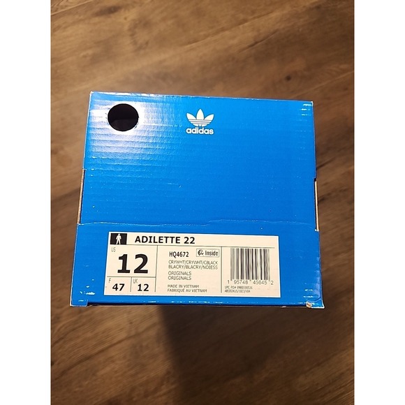 Adidas Mens Size 12 Adilette‎ 22 Mens Casual Slide Crystal White HQ4672 main image 6